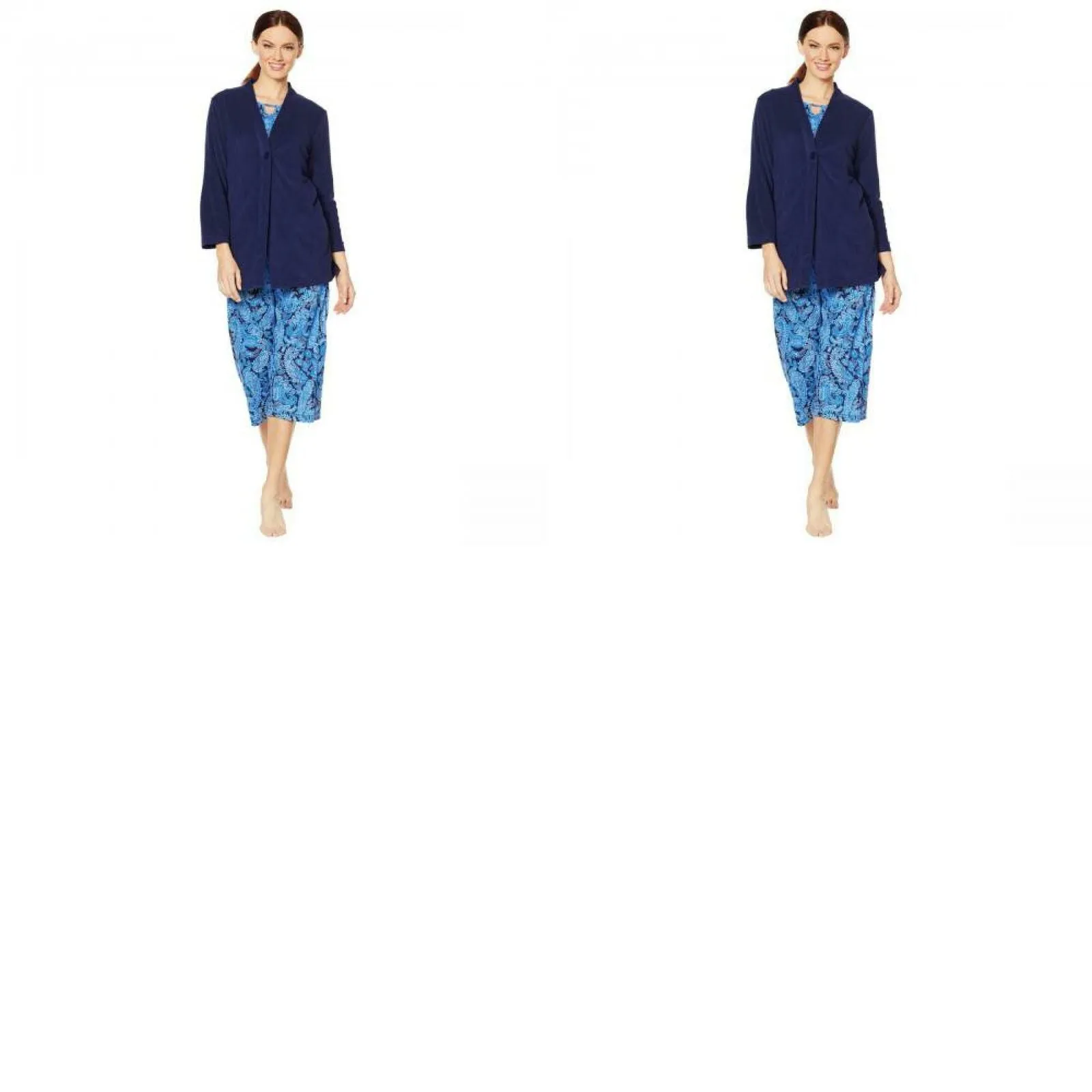 Aria Women's 3-Piece Tank Top Jacket And Pant Lounge Set