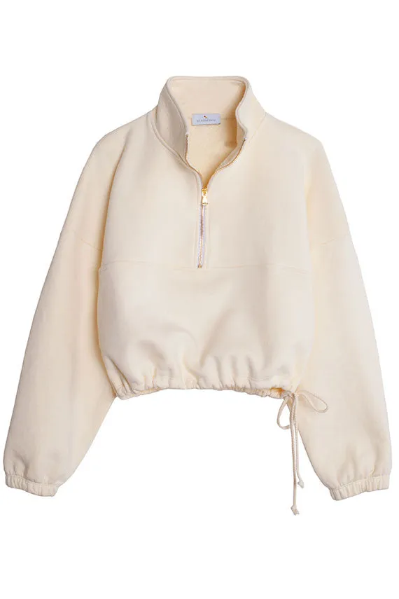 Banana Cream Diana Half Zip Sweatshirt