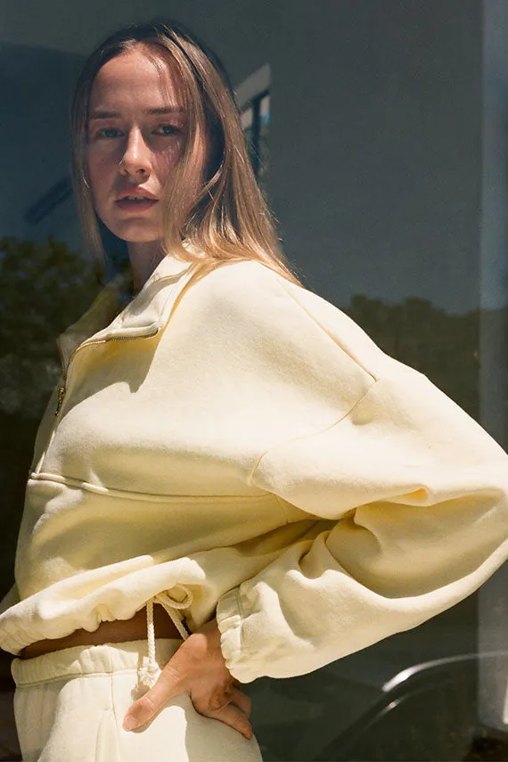 Banana Cream Diana Half Zip Sweatshirt