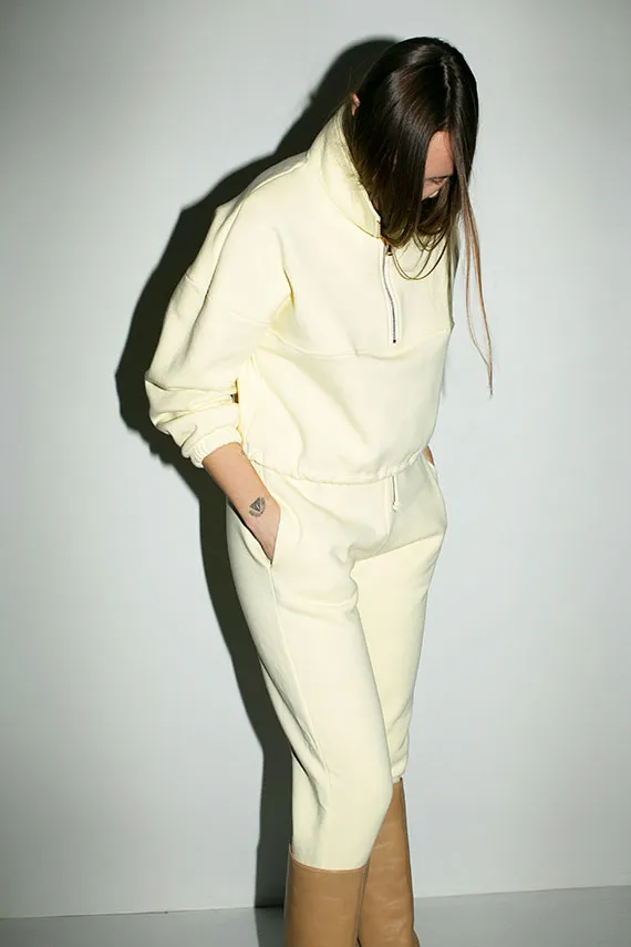 Banana Cream Diana Half Zip Sweatshirt