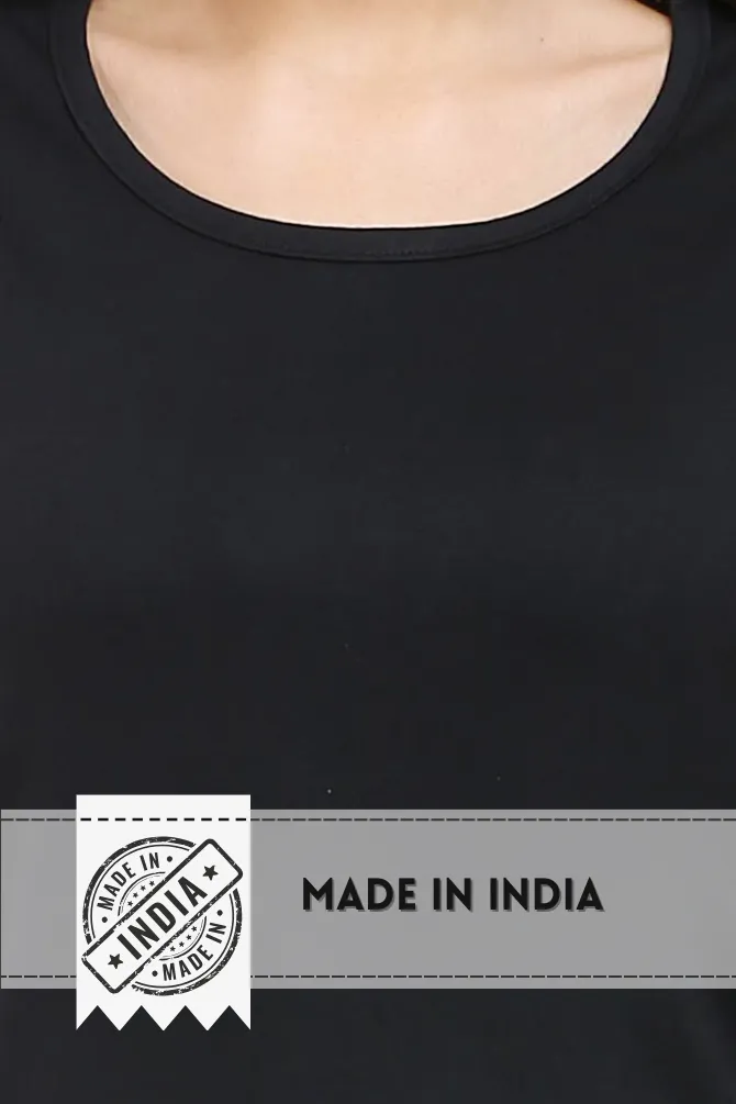 Black Scoop Neck T-shirt for women