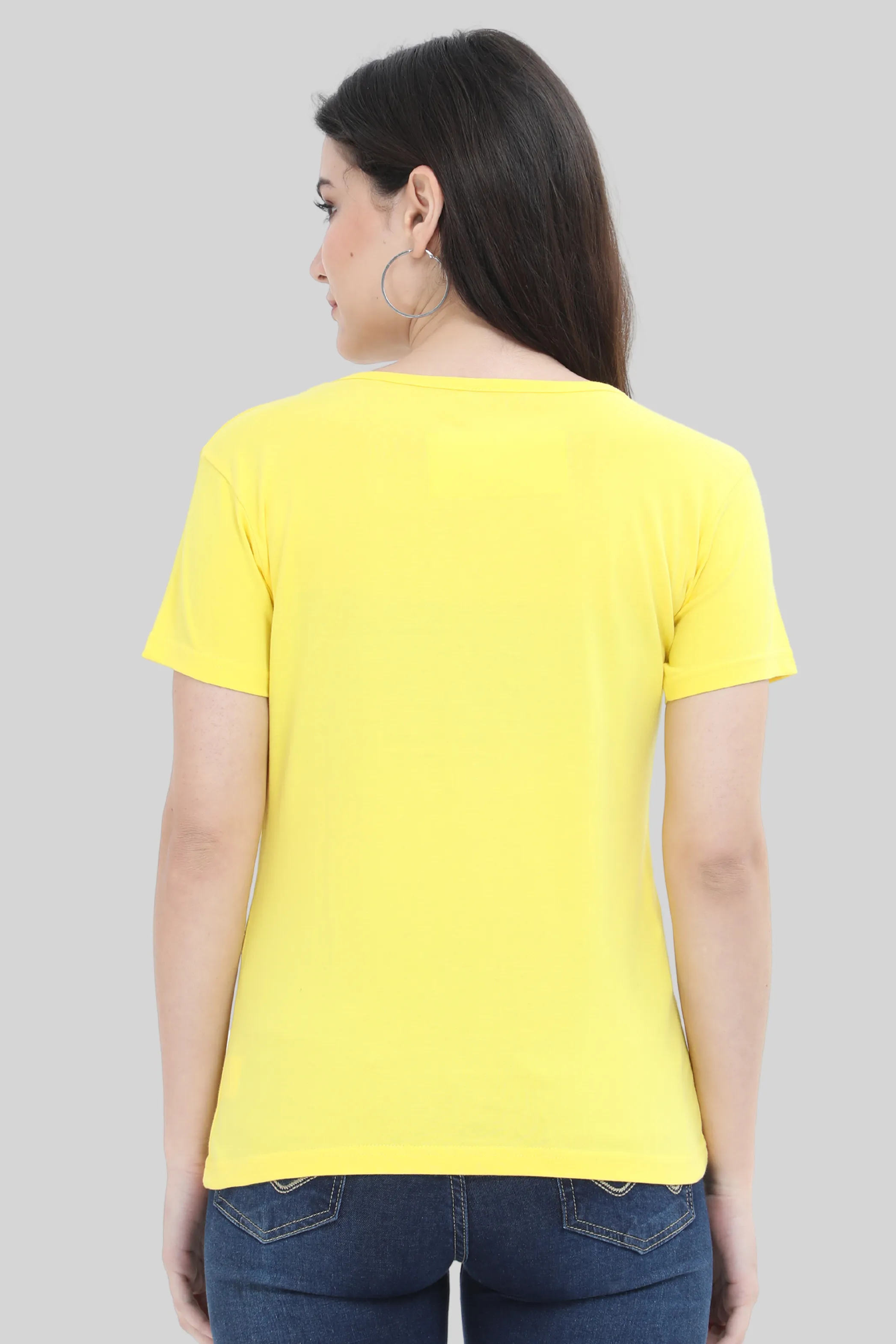 Bright Yellow Scoop Neck T-shirt for women