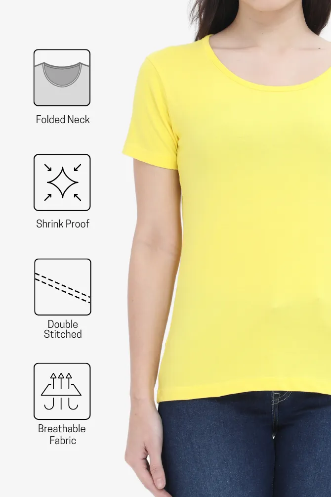 Bright Yellow Scoop Neck T-shirt for women
