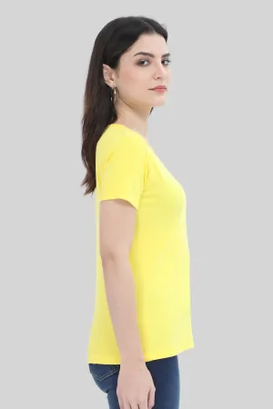 Bright Yellow Scoop Neck T-shirt for women