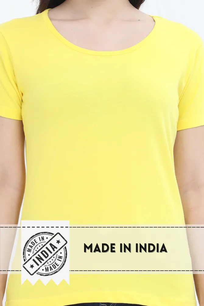 Bright Yellow Scoop Neck T-shirt for women