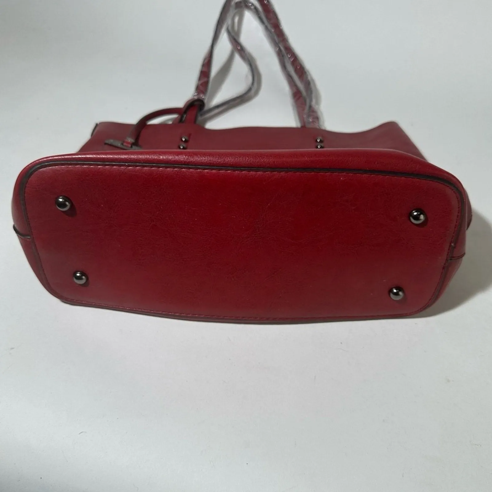 Chic Red Leather Tote