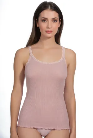 Cotton-Silk Lace Straps Camisole