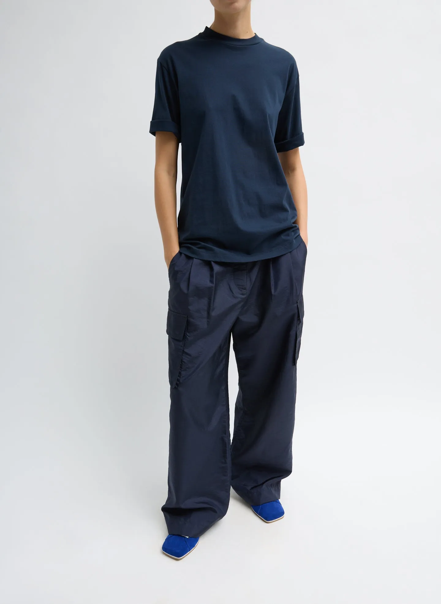 Crispy Nylon Stella Pleated Cargo Pant