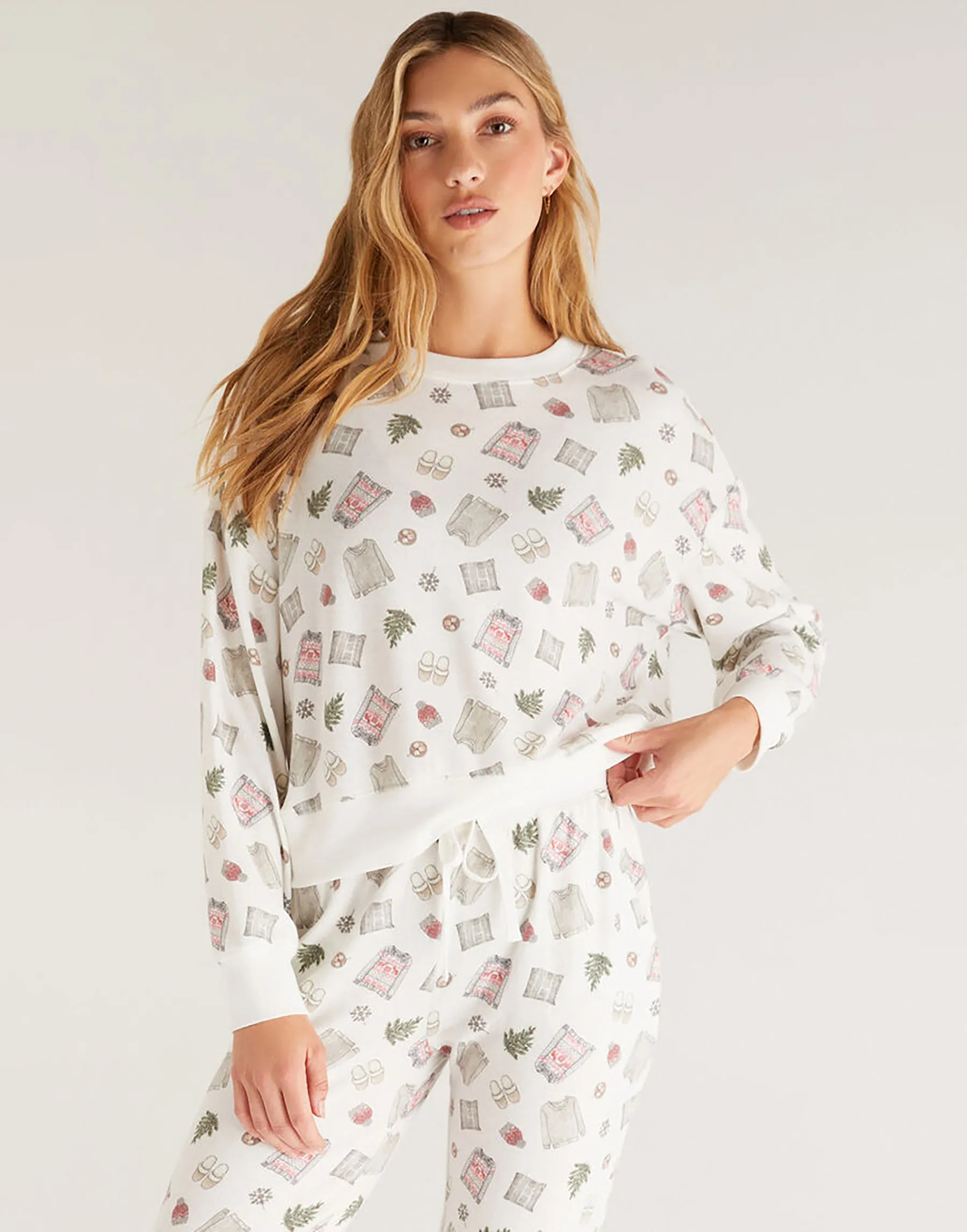 Elle Cozy Vibes Top by Z Supply - Vanilla Ice