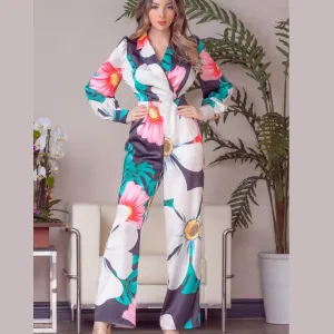 FLORAL FLARE JUMPSUIT