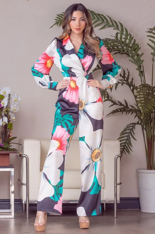FLORAL FLARE JUMPSUIT