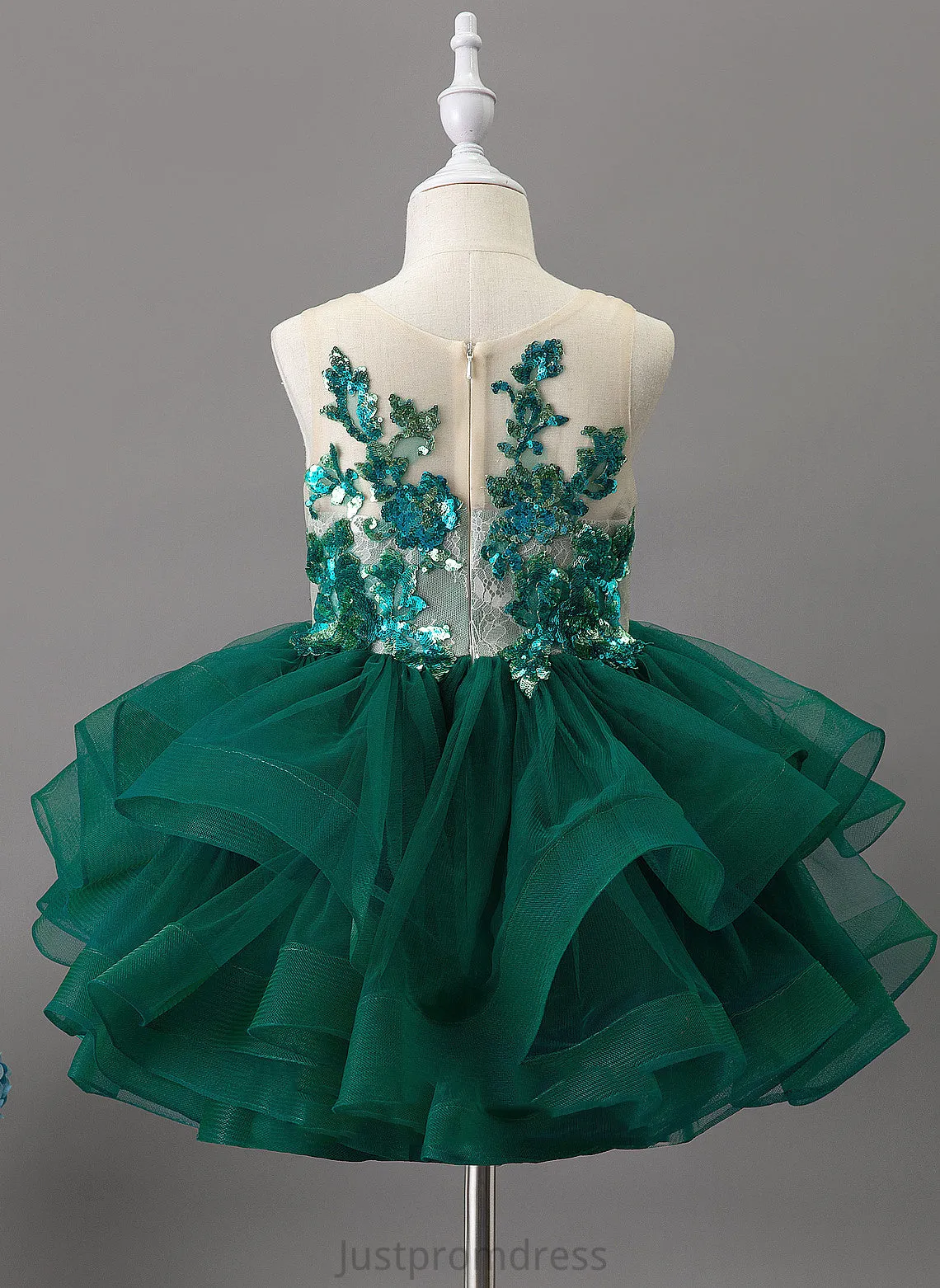 Flower Girl Dresses Neck - Scoop Girl Knee-length Dress Flower Mina Tulle/Lace/Sequined Sleeveless Ball-Gown/Princess