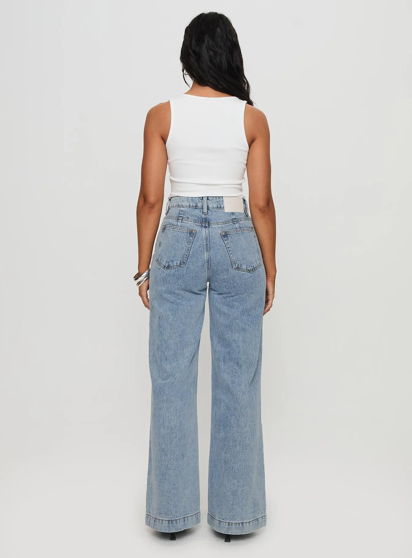 Goldie High Wide Jean Light Wash