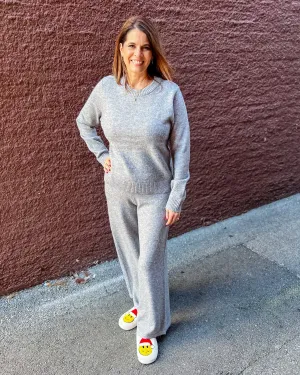 Heather Grey Knit Lounge Wear Set