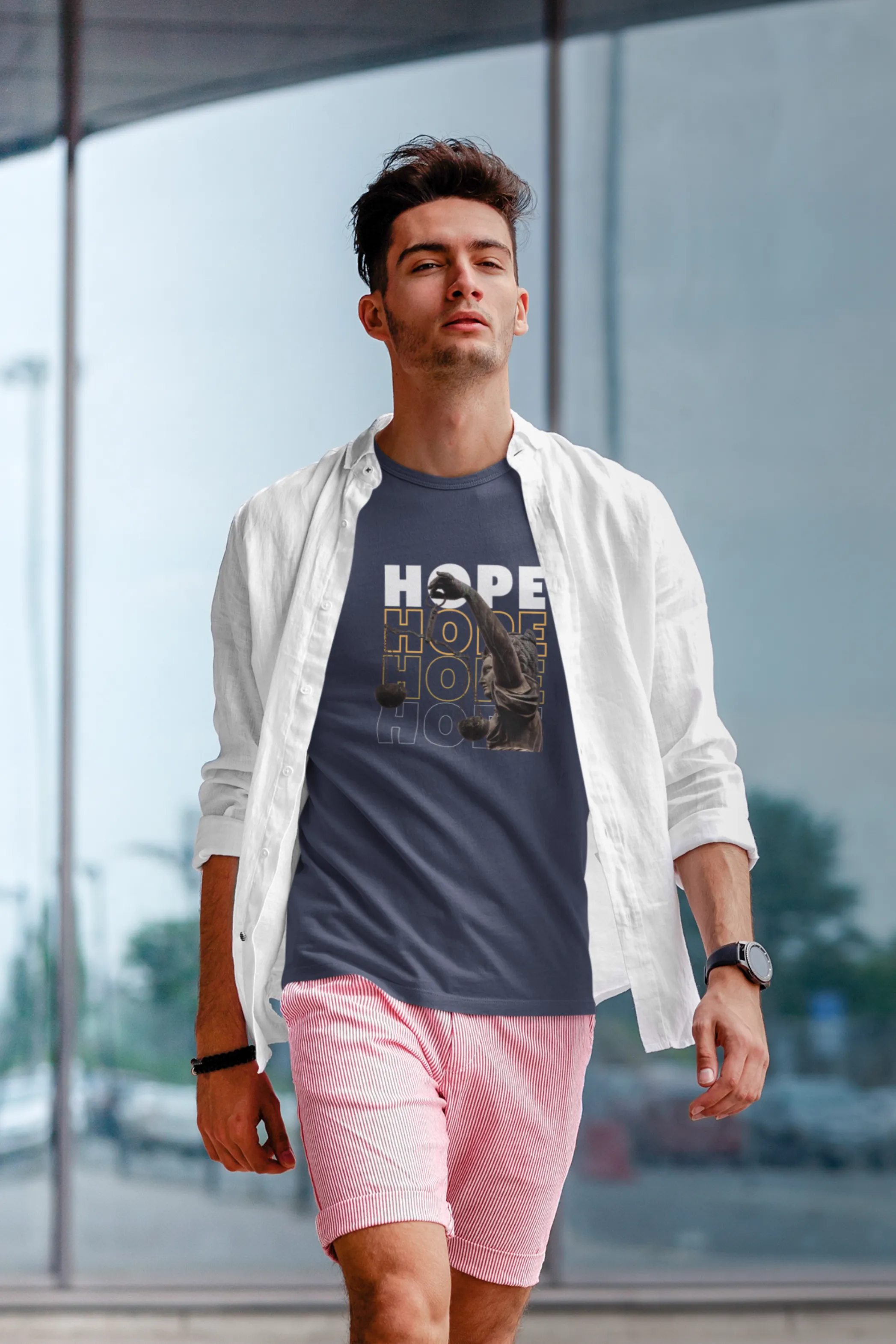 Hope And Harmony Printed Oversized T-shirt for Men