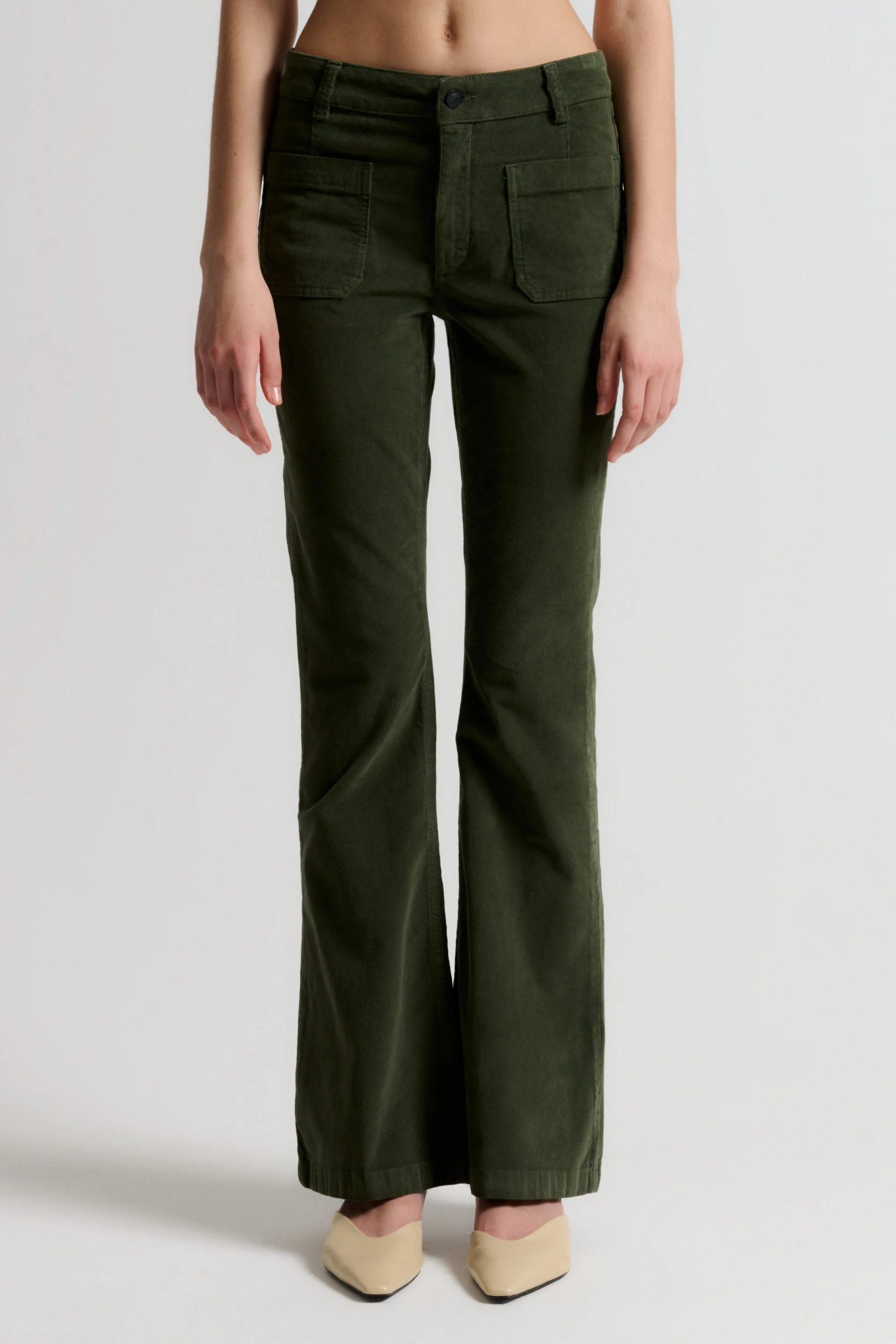 IVY-Ann Charlotte Jeans Baby Cord - Dark Deep Army