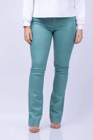 L'AGENCE Ruth High Rise Straight Raw in Green Jasper Coated