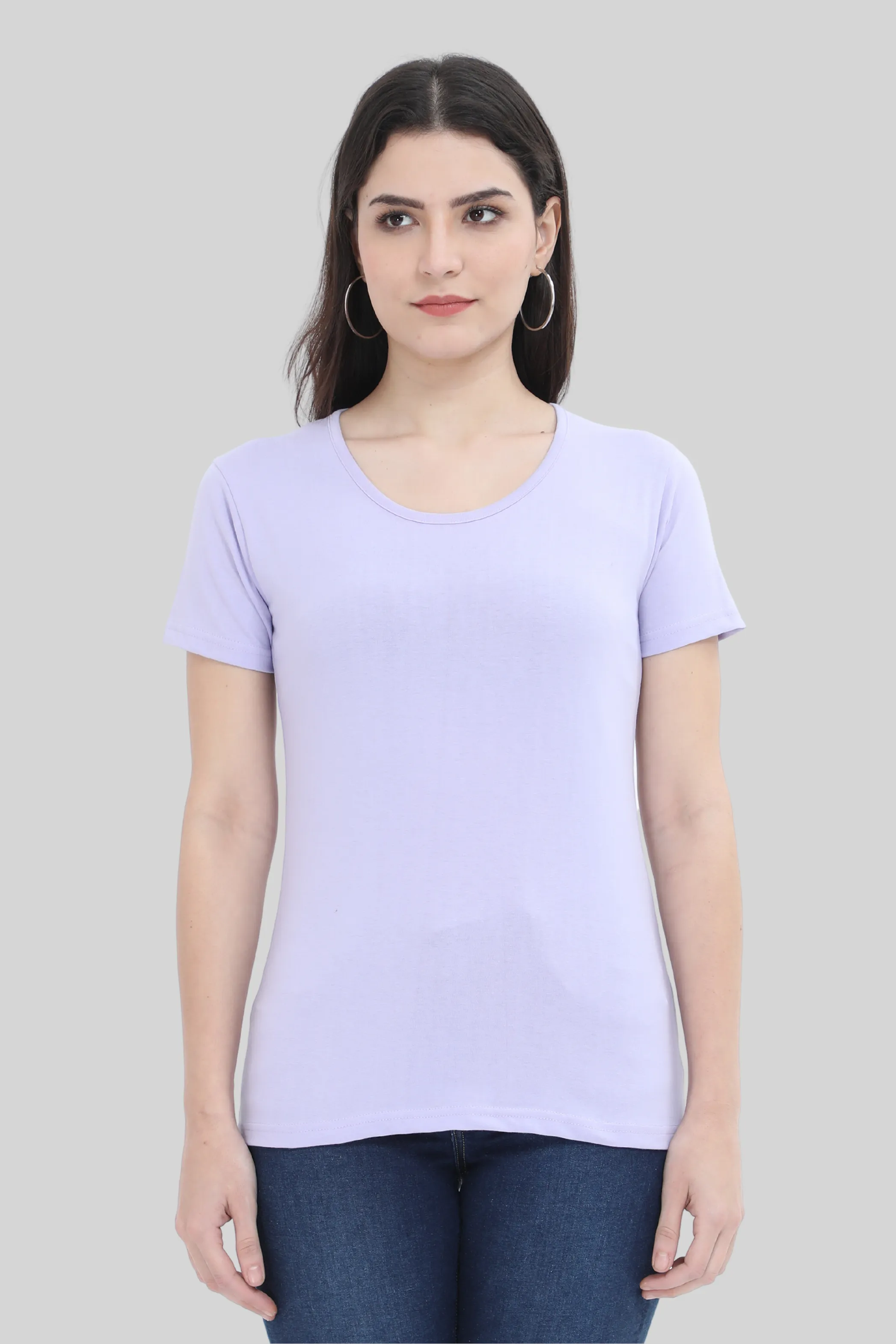 Lavender Scoop Neck T-shirt for women