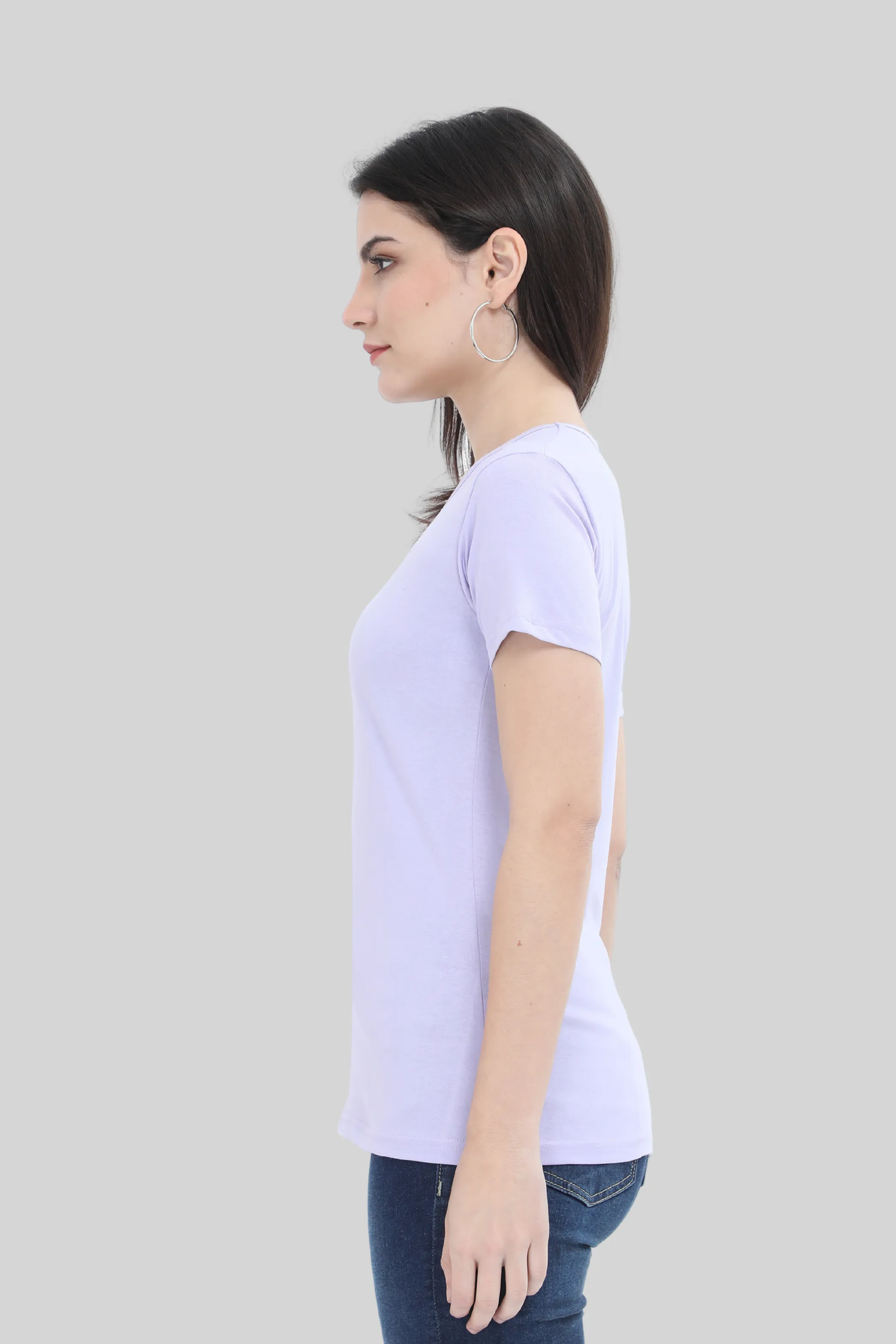 Lavender Scoop Neck T-shirt for women