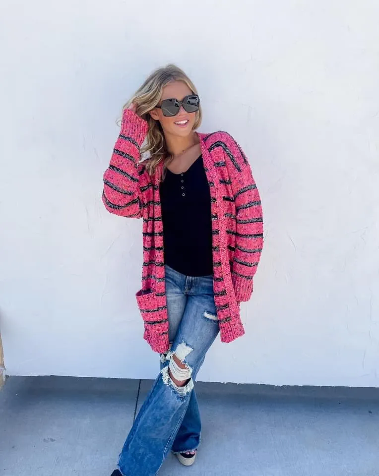 Miley Dot Striped Cardigan