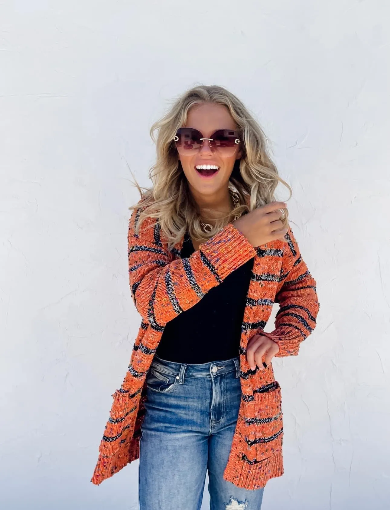 Miley Dot Striped Cardigan
