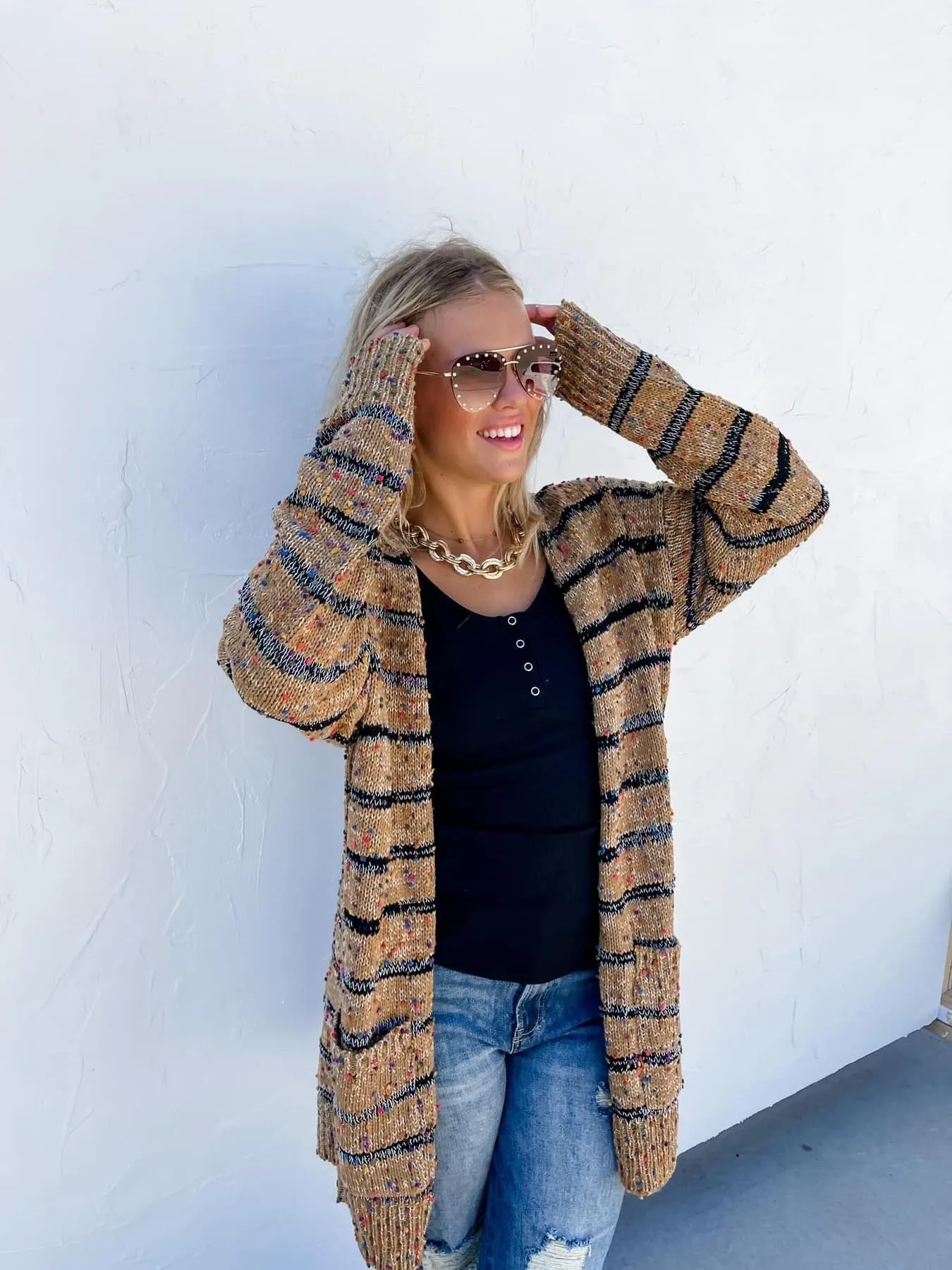 Miley Dot Striped Cardigan
