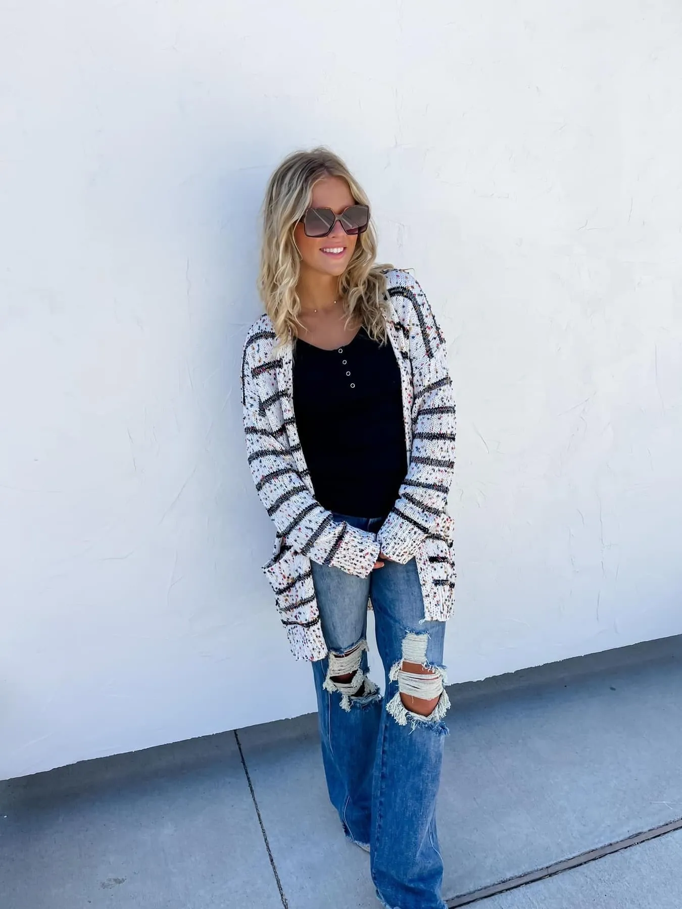 Miley Dot Striped Cardigan