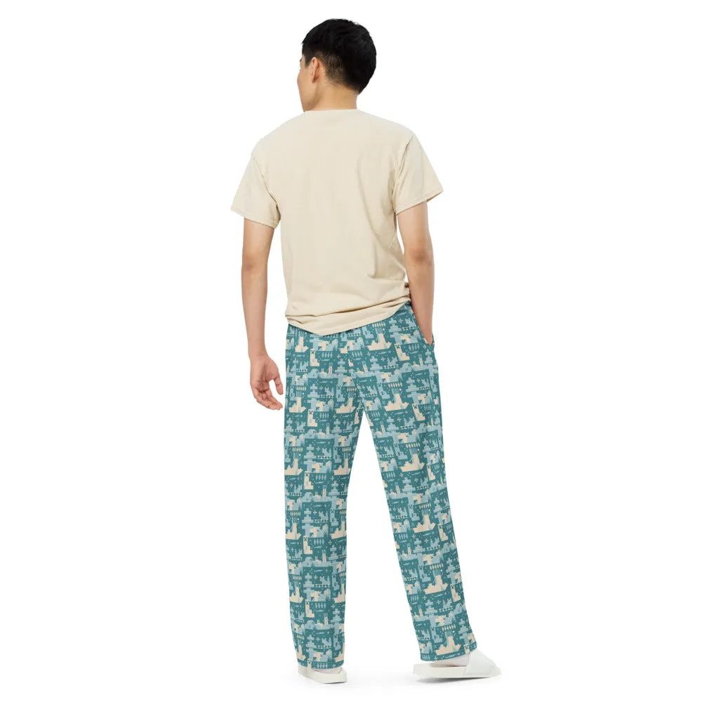 Minecraft Blue Holiday Pattern Lounge Pant