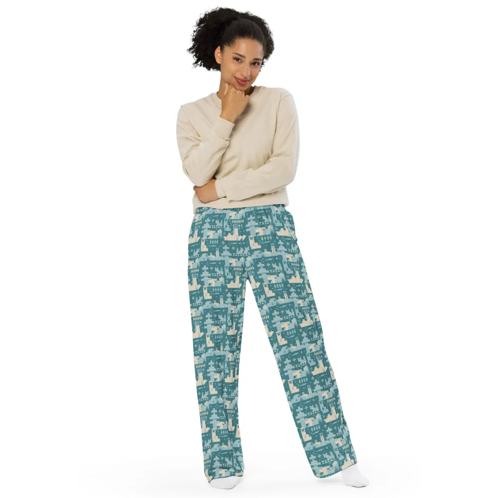 Minecraft Blue Holiday Pattern Lounge Pant