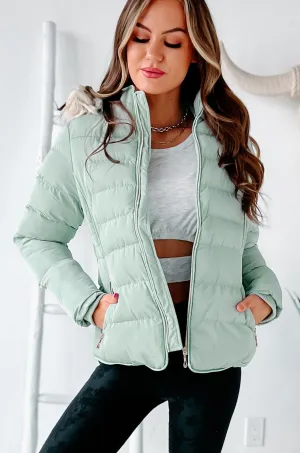 Mountain Pass Hooded Puffer Jacket (Mint)