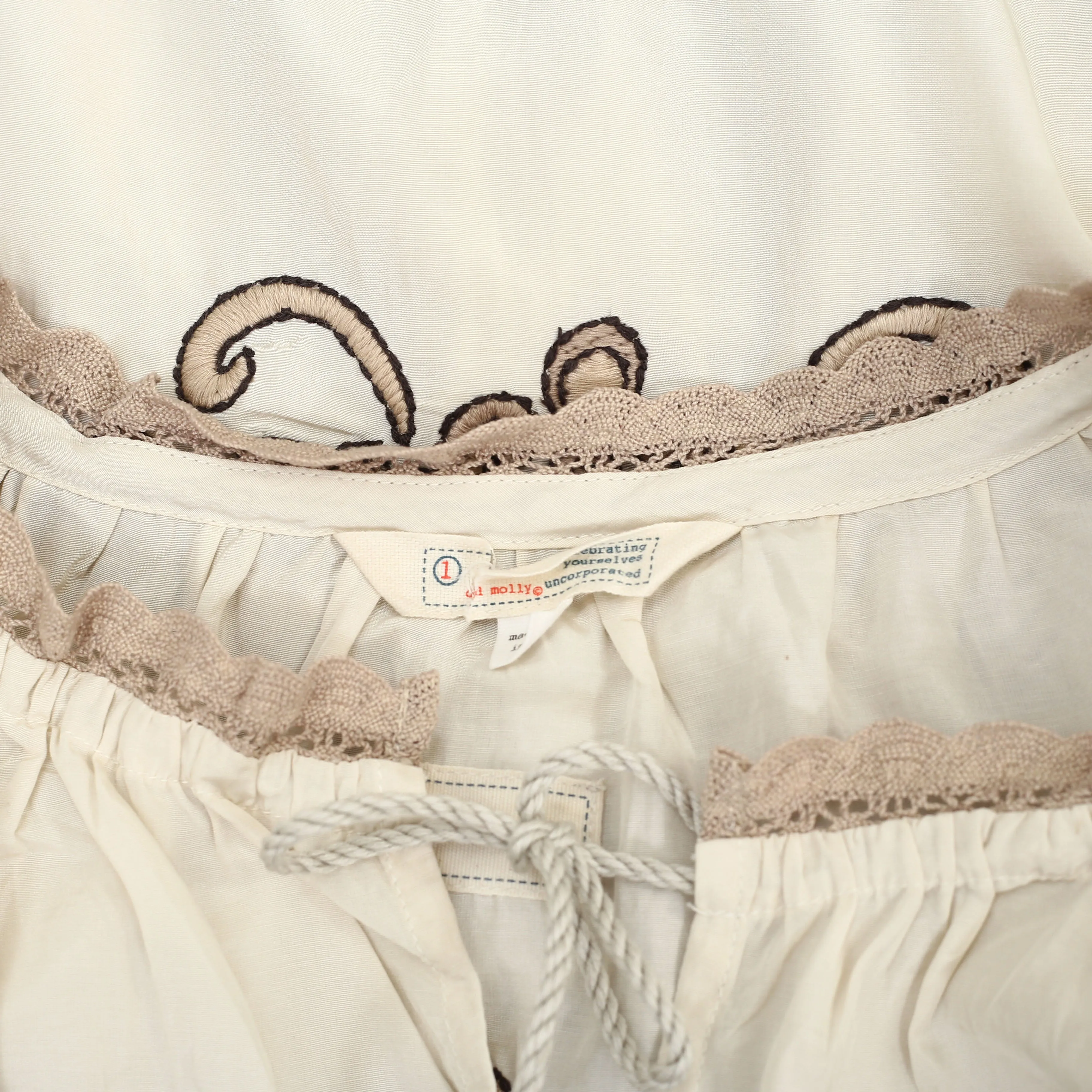 Odd Molly Anthropologie Embroidered Lace Shirt Blouse Top
