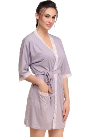 Organic Cotton Antimicrobial Women's  Sleepwear  Loungewear Robe-ISL005-