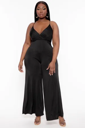 Plus Size Bre Cami  Jumpsuit - Black