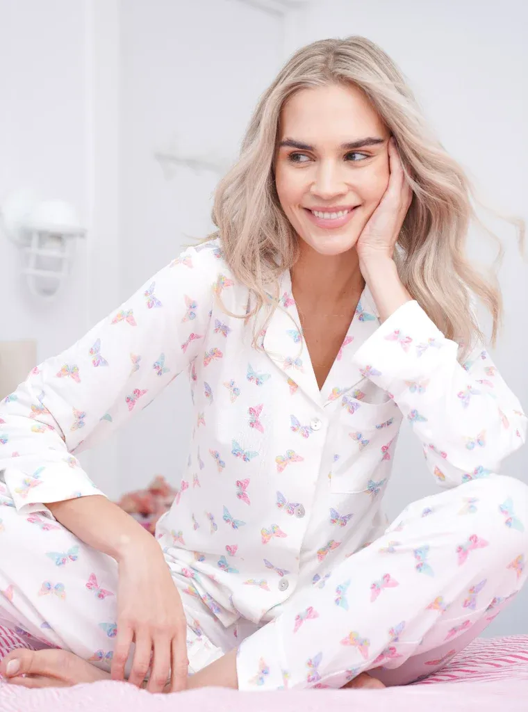 Polkadot CHARLEY Pajama Set in Butterfly Print