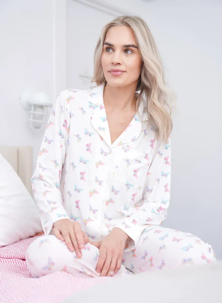 Polkadot CHARLEY Pajama Set in Butterfly Print