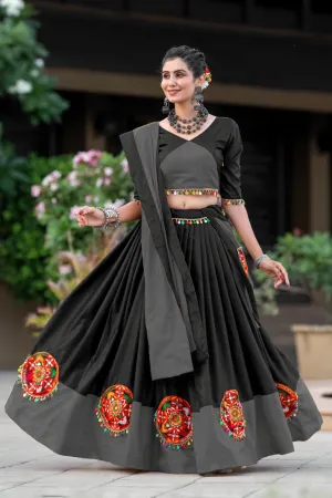 Pure Cotton Black Chaniya Choli For Navratri