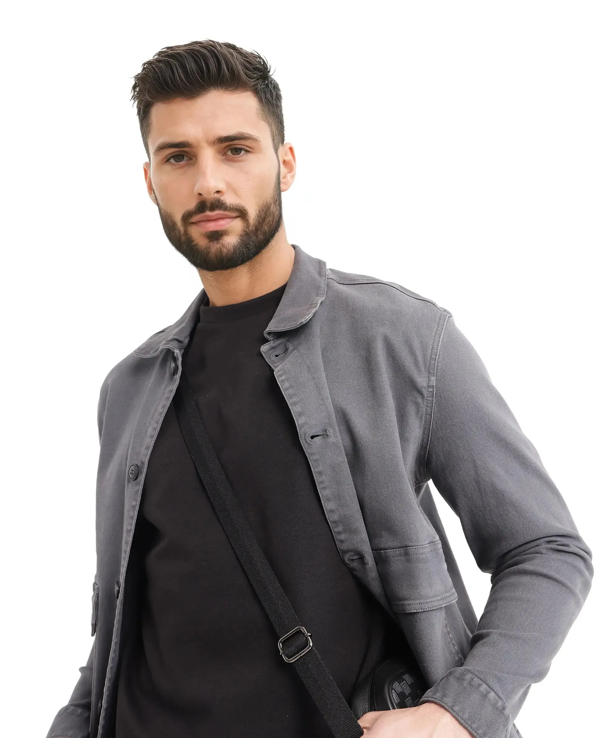 Rare Rabbit Men Qlot Black Cotton Poly Fabric Short Sleeve Crew Neck Oversized Fit Plain T-Shirt
