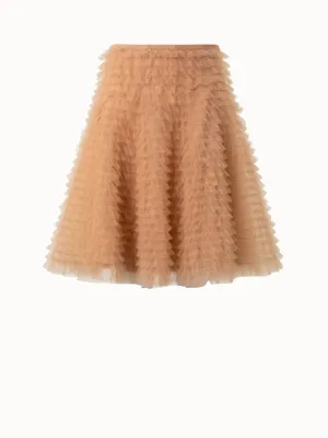 Short A-Line Ruched Tulle Skirt