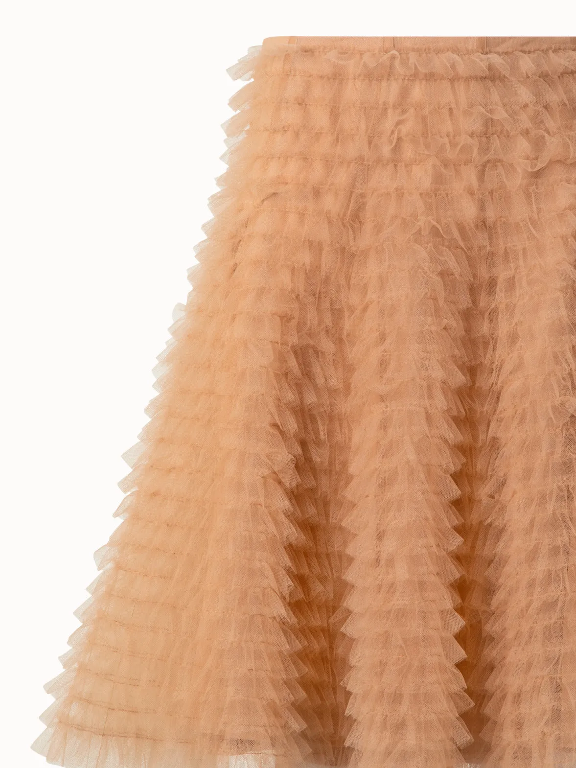Short A-Line Ruched Tulle Skirt