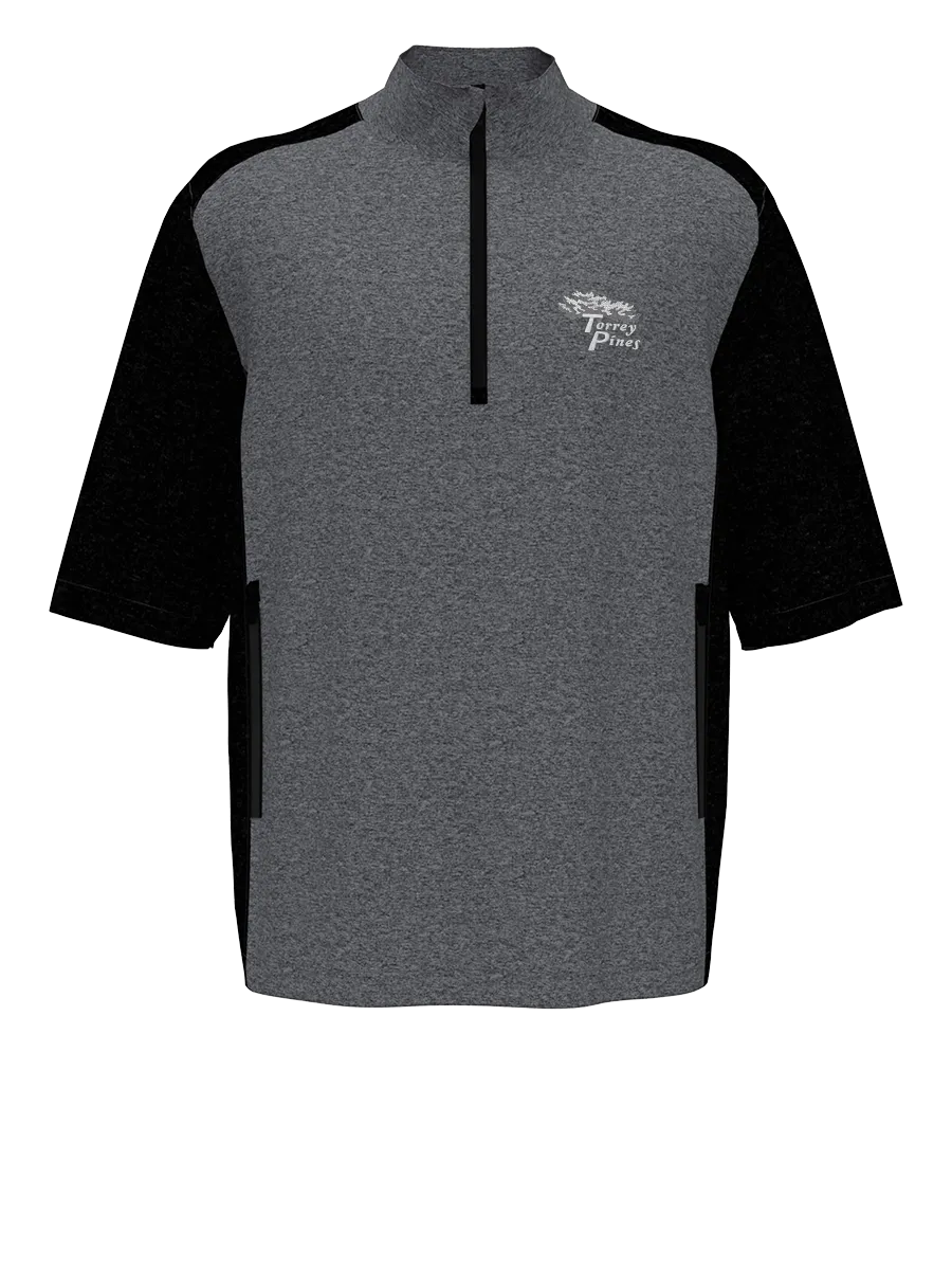 Torrey Pines Men's Half Sleeve Heather Blocked Half Zip Pullover