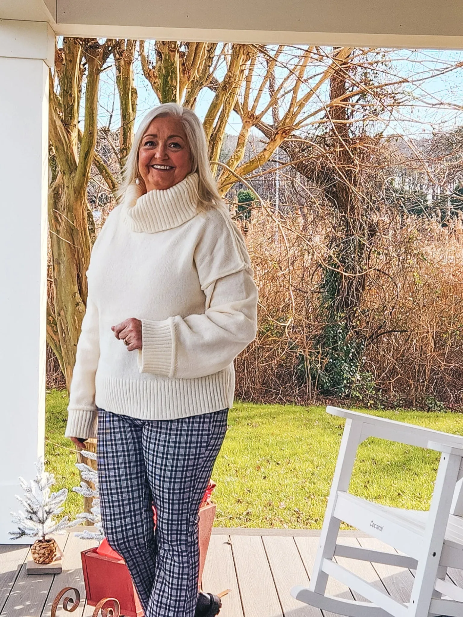 Turtleneck Solid Cozy Sweater Top - Cream