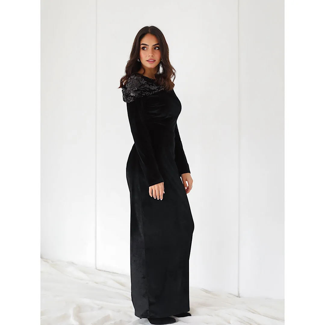 Velvet maxi dress