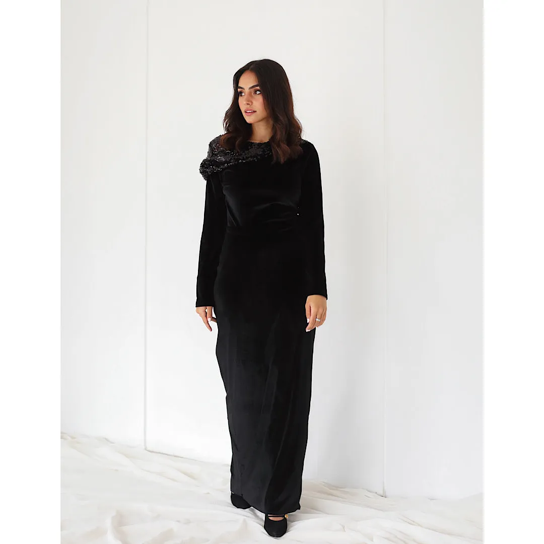 Velvet maxi dress
