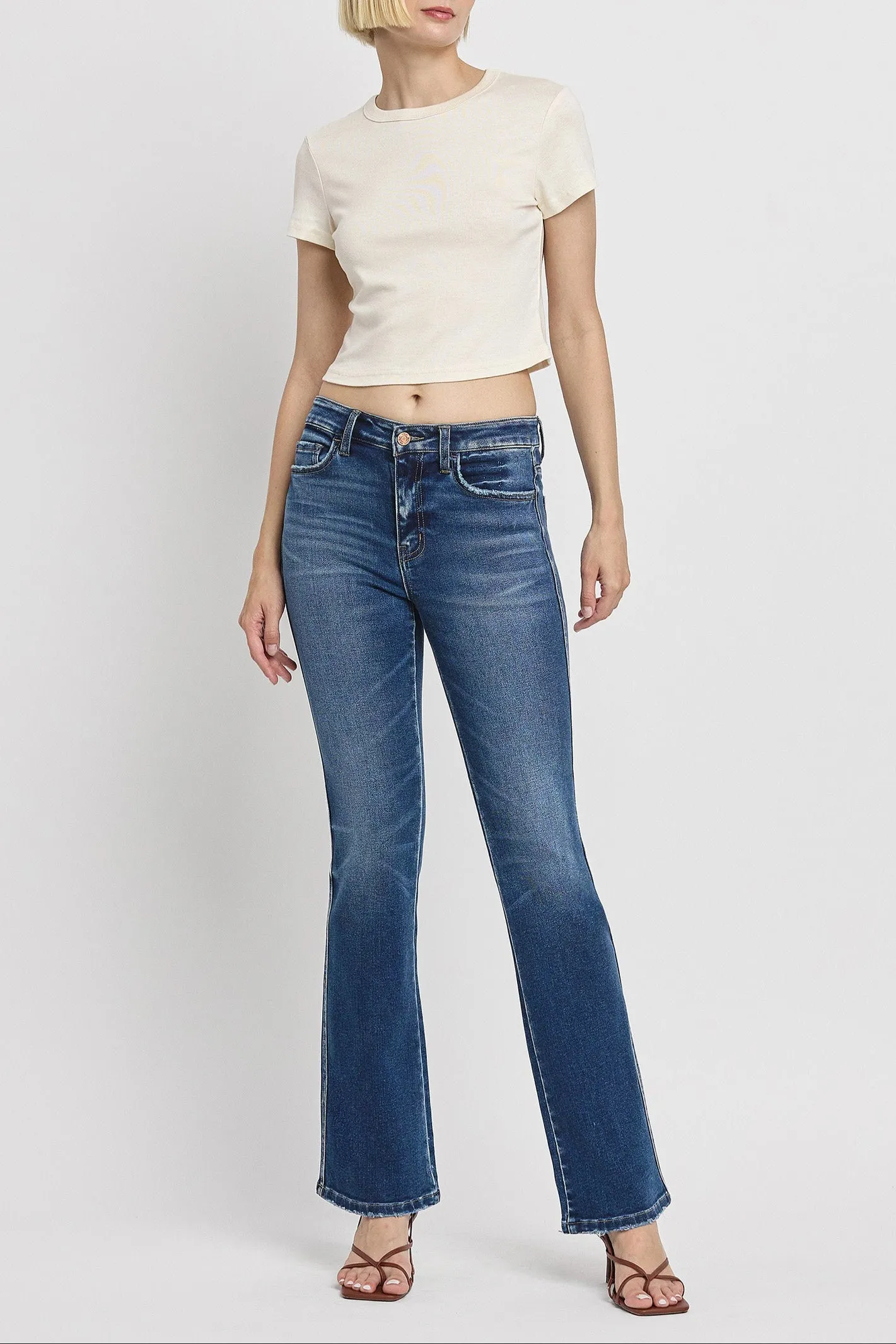 Vervet Denim - High Rise Full Length Bootcut Jeans - T6137