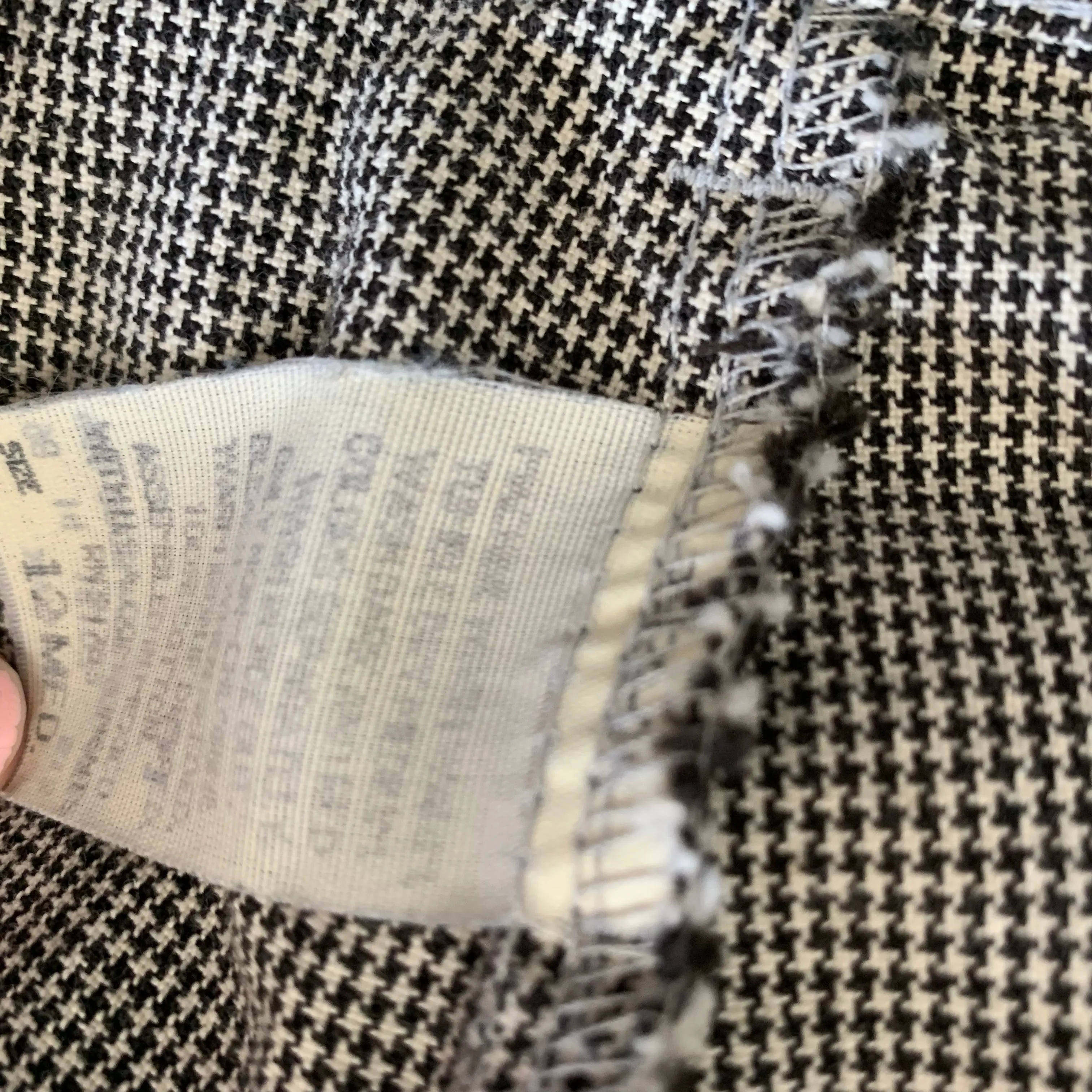 Vintage 90s Lee Casuals Houndstooth Trouser Pants Straight Leg Pleated Front 12