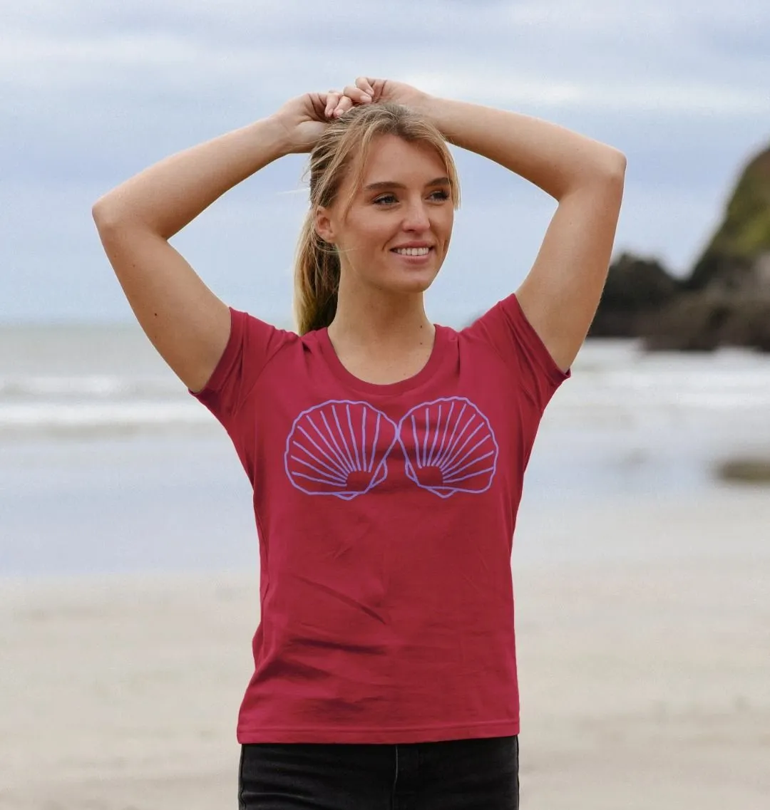 Women's Seashell Bikini Organic Scoop Neck Tee
