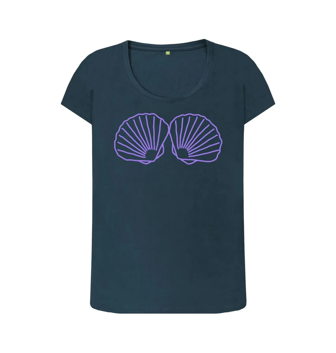 Women's Seashell Bikini Organic Scoop Neck Tee
