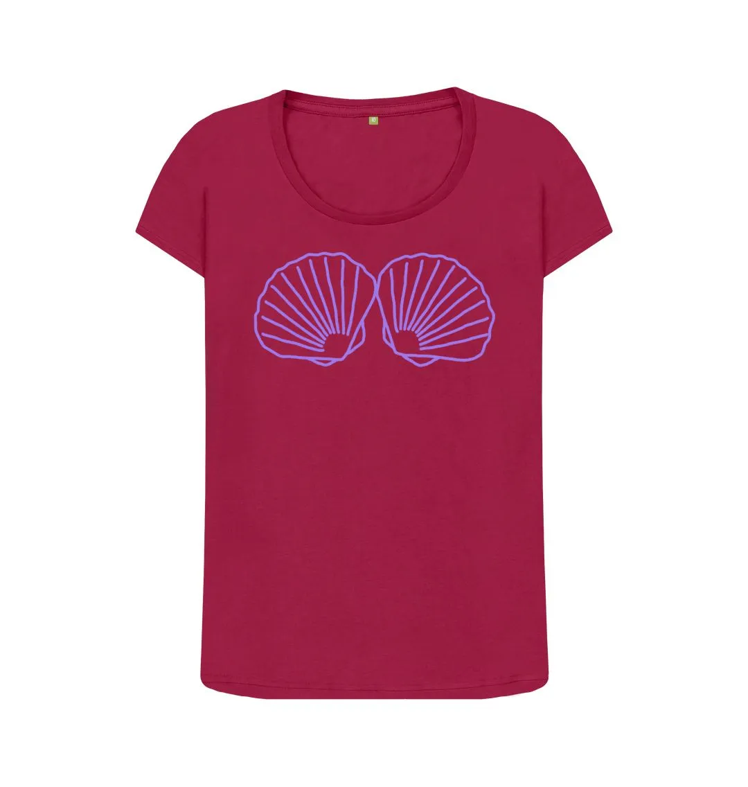 Women's Seashell Bikini Organic Scoop Neck Tee
