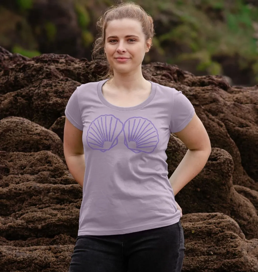 Women's Seashell Bikini Organic Scoop Neck Tee