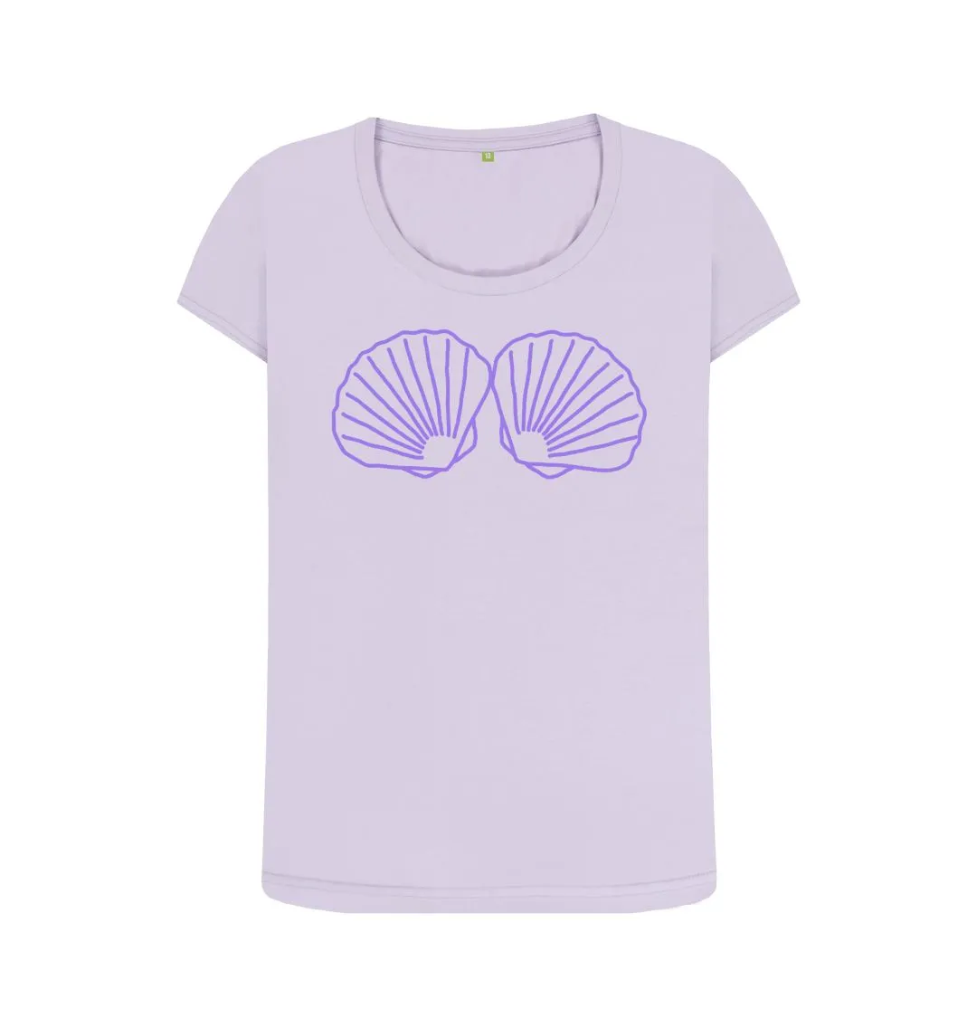 Women's Seashell Bikini Organic Scoop Neck Tee
